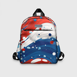 Детский рюкзак Брызги красок в цветах флага РФ, цвет: 3D-принт