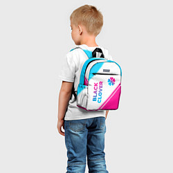 Детский рюкзак Black Clover neon gradient style: надпись, символ, цвет: 3D-принт — фото 2