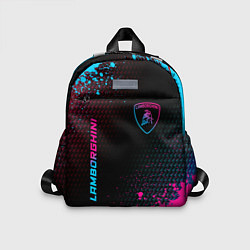 Детский рюкзак Lamborghini - neon gradient: надпись, символ, цвет: 3D-принт