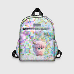 Детский рюкзак Розовый пушистый монстрик, цвет: 3D-принт