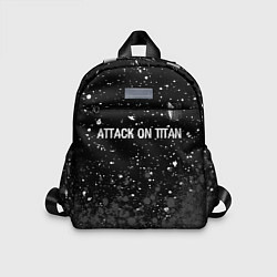 Детский рюкзак Attack on Titan glitch на темном фоне: символ свер, цвет: 3D-принт