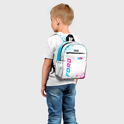 Детский рюкзак Ford neon gradient style: надпись, символ, цвет: 3D-принт — фото 2