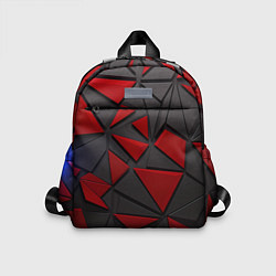 Детский рюкзак Черные и красные объемные элементы, цвет: 3D-принт