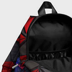 Детский рюкзак Черные и красные объемные элементы, цвет: 3D-принт — фото 2