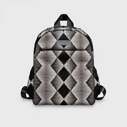 Детский рюкзак Черные бежевые ромбы, цвет: 3D-принт