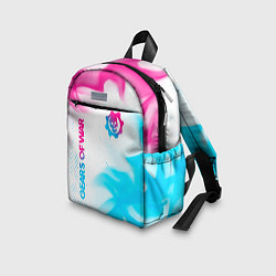 Детский рюкзак Gears of War neon gradient style: надпись, символ, цвет: 3D-принт — фото 2