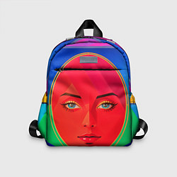 Детский рюкзак Девушка красноликая овал в прямоугольнике, цвет: 3D-принт