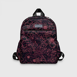 Детский рюкзак Цветочная тёмно-красный, цвет: 3D-принт