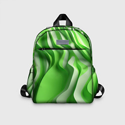 Детский рюкзак Зеленые объемные полосы, цвет: 3D-принт