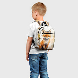 Детский рюкзак Лиса в осеннем лесу акварель, цвет: 3D-принт — фото 2