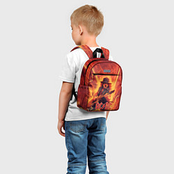 Детский рюкзак ACDC rock music fire, цвет: 3D-принт — фото 2