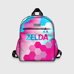 Детский рюкзак Zelda neon gradient style: символ сверху, цвет: 3D-принт