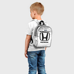 Детский рюкзак Honda speed на светлом фоне со следами шин, цвет: 3D-принт — фото 2