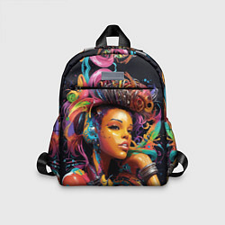 Детский рюкзак Красивая киберпанк девушка и яркие краски в стиле