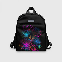 Детский рюкзак Неоновые цветы - японский стиль, цвет: 3D-принт