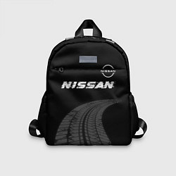 Детский рюкзак Nissan speed на темном фоне со следами шин: символ, цвет: 3D-принт
