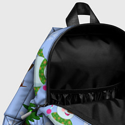 Детский рюкзак Снеговики с новогодними елками паттерн, цвет: 3D-принт — фото 2