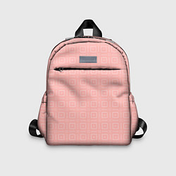 Детский рюкзак Бледно-розовый с квадратиками, цвет: 3D-принт