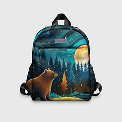 Детский рюкзак Хозяин тайги: медведь в лесу, цвет: 3D-принт