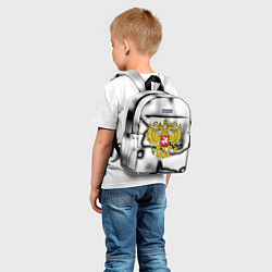 Детский рюкзак Герб РФ черно белый, цвет: 3D-принт — фото 2