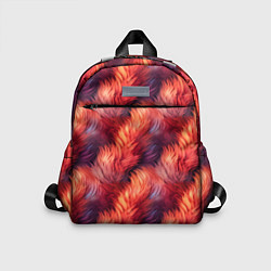 Детский рюкзак Красный мех паттерн, цвет: 3D-принт