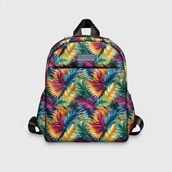 Детский рюкзак Разноцветные пальмовые листья паттерн, цвет: 3D-принт
