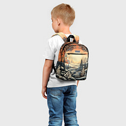 Детский рюкзак Зимний предновогодний пейзаж, цвет: 3D-принт — фото 2