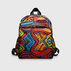 Детский рюкзак Разноцветный узор в стиле абстракционизм, цвет: 3D-принт
