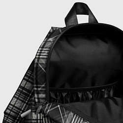 Детский рюкзак Черно-белая шотландская клетка, цвет: 3D-принт — фото 2