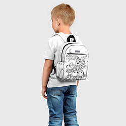Детский рюкзак Семья капибары на новый год - раскраска, цвет: 3D-принт — фото 2