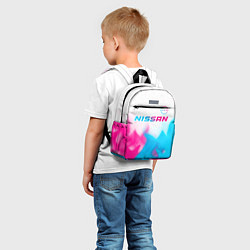 Детский рюкзак Nissan neon gradient style посередине, цвет: 3D-принт — фото 2