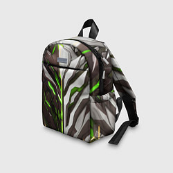 Детский рюкзак Броня адская и райская зелёная, цвет: 3D-принт — фото 2