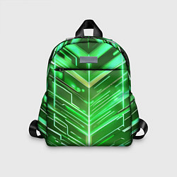 Детский рюкзак Зелёные неон полосы киберпанк, цвет: 3D-принт