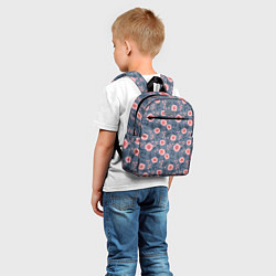 Детский рюкзак Розочки на синем фоне, цвет: 3D-принт — фото 2