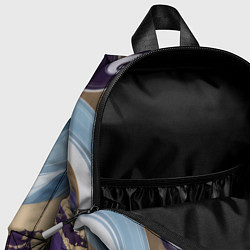 Детский рюкзак Абстрактный волнистый узор фиолетовый с голубым, цвет: 3D-принт — фото 2