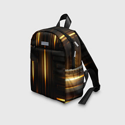 Детский рюкзак Неоновый узор черное золото стене, цвет: 3D-принт — фото 2