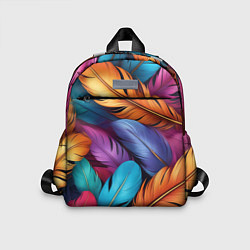Детский рюкзак Перья паттерн - нейросеть, цвет: 3D-принт