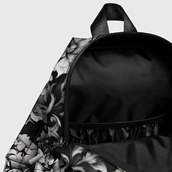 Детский рюкзак Чёрно белый цветочны узор, цвет: 3D-принт — фото 2