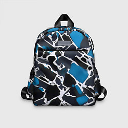 Детский рюкзак Кляксы чёрные и синие, цвет: 3D-принт