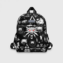 Детский рюкзак Ведьмак логотипы серые, цвет: 3D-принт