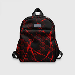 Детский рюкзак Красные узоры шестиугольник