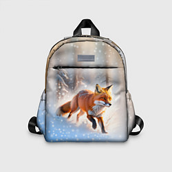 Детский рюкзак Лиса на зимней охоте, цвет: 3D-принт