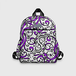 Детский рюкзак Фиолетовые кружевные узоры, цвет: 3D-принт