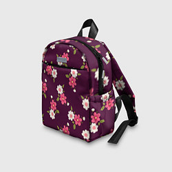 Детский рюкзак Цветочный паттерн в розовых оттенках, цвет: 3D-принт — фото 2