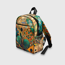 Детский рюкзак Вдохновение Климтом - изумрудная абстракция с круг, цвет: 3D-принт — фото 2