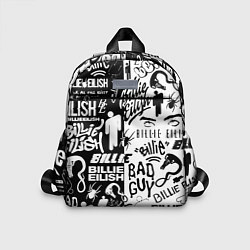 Детский рюкзак Billie Eilish чернобелые битва лого, цвет: 3D-принт