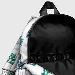 Детский рюкзак Дракончики зеленые и синие - паттерн акварельный, цвет: 3D-принт — фото 2