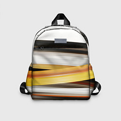 Детский рюкзак Черные белые желтые полосы, цвет: 3D-принт