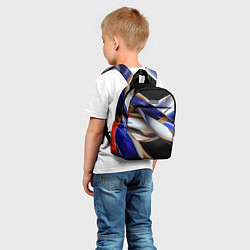 Детский рюкзак Синие и белые волны абстракт, цвет: 3D-принт — фото 2