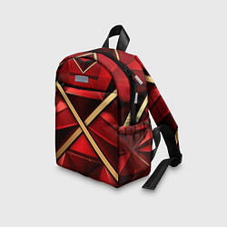 Детский рюкзак Золотые ленты на красном фоне, цвет: 3D-принт — фото 2